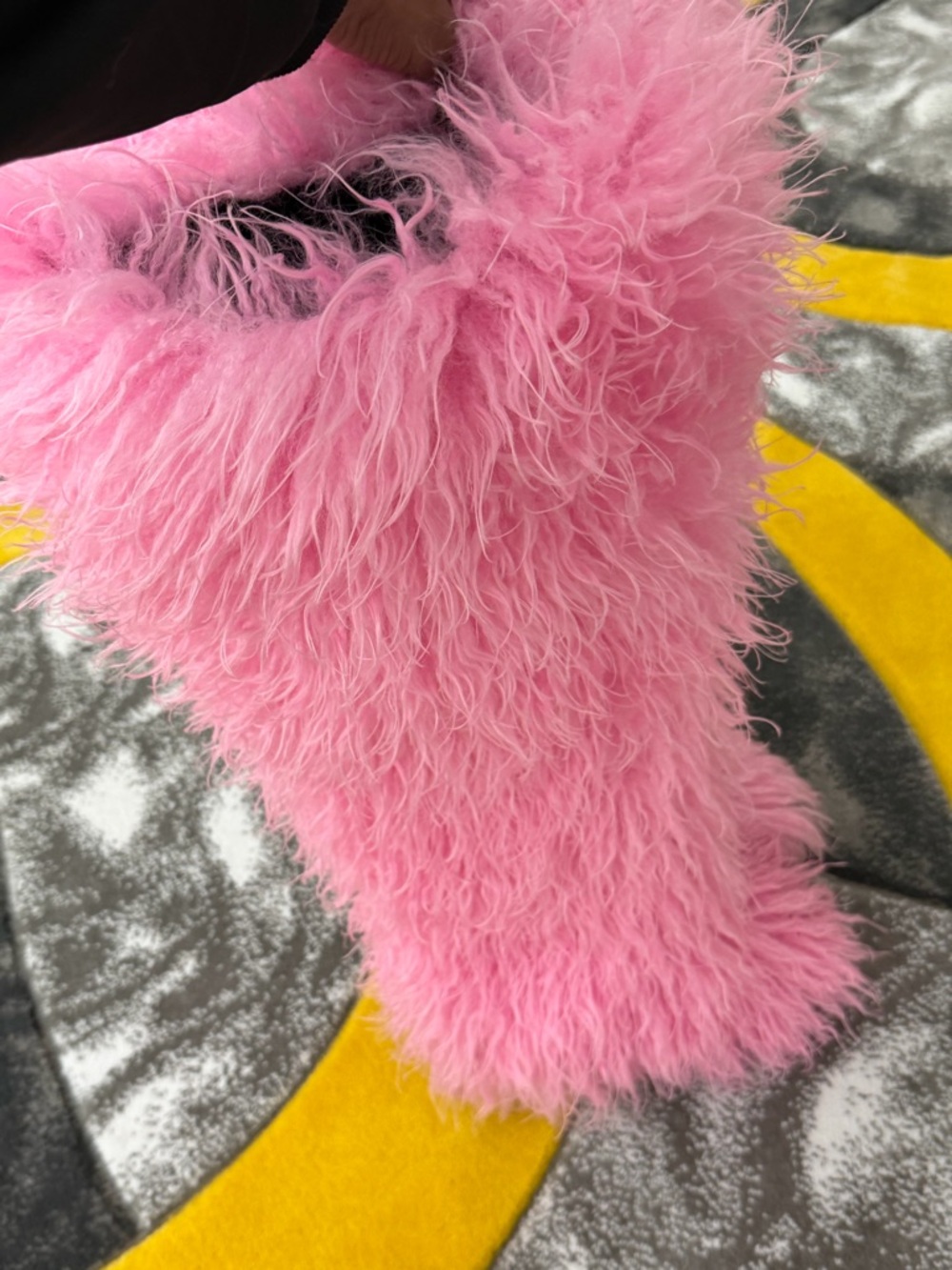 Pink Fluffy Faux Fur Shoulder Bag